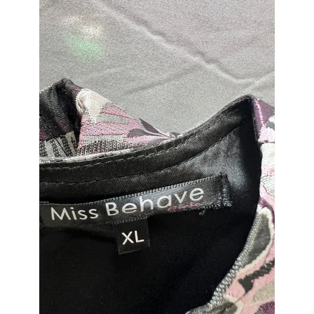 Miss Behave Tween XL Purple Floral Brocade Crop Top and Skirt Set